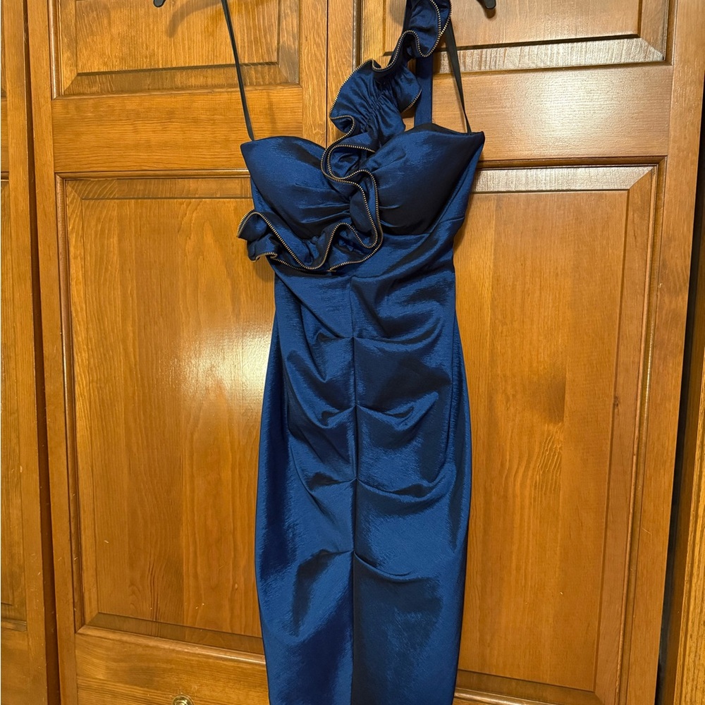 NWOT Elegant Blue One-Shoulder Dress